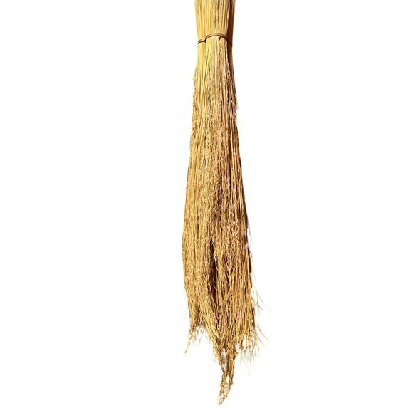 Vtg Natural Handmade Primitive Besom Broom/Ritual Tool/Witch's Broomstick, 68.5" - Picture 2 of 13